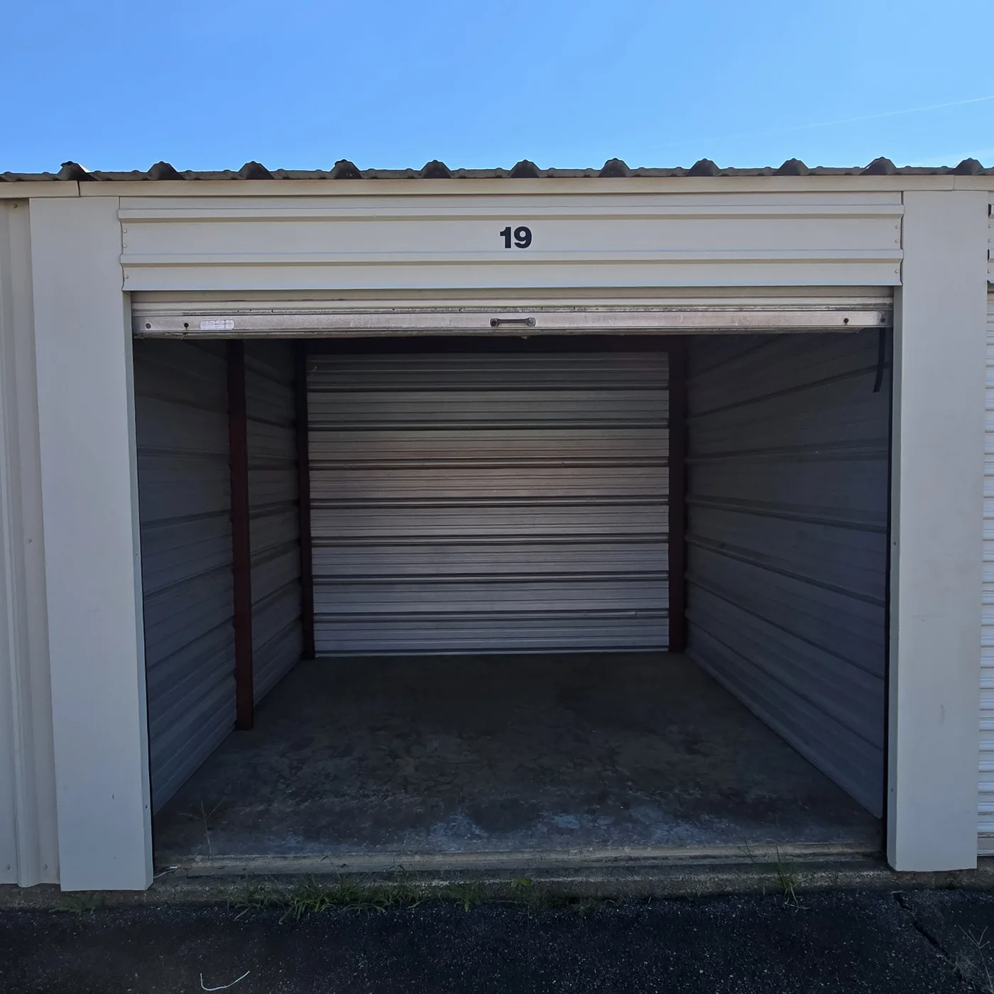 Interior of a large storage unit at 29 Self Storage